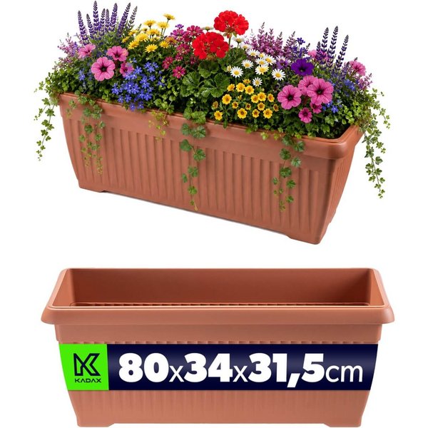 Doniczka balkonowa Miquel 80 x 34 x 31.5 cm terakota