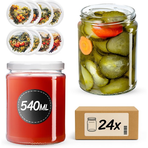 Słoiki na przetwory Maki 540ml fi 82 mm 24szt + wieczko Fruit heart