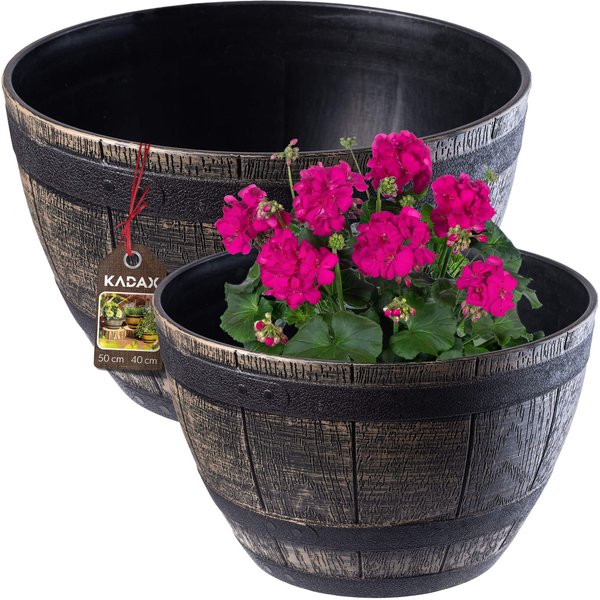 Donica na kwiaty Arro 40 cm + 50 cm, ciemny brąz 2 szt.