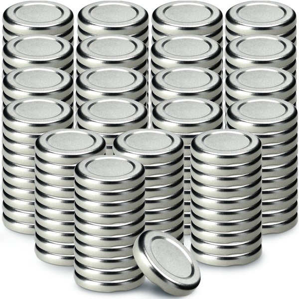 Metalowe wieczka do słoików i butelek 200szt fi 38mm srebrne