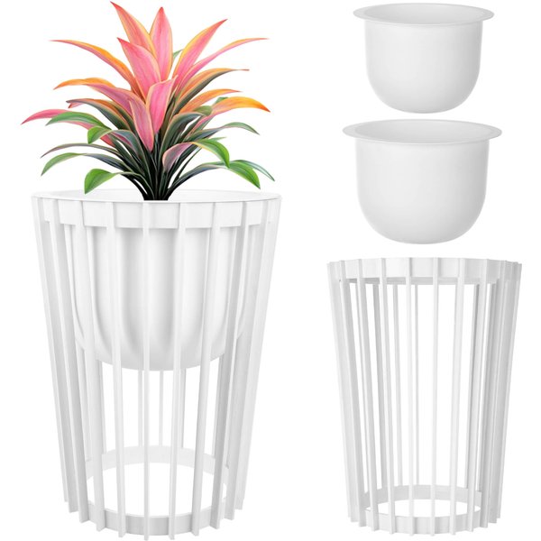 Kwietnik dwustronny Aytre 54 cm biały + 2 wkłady