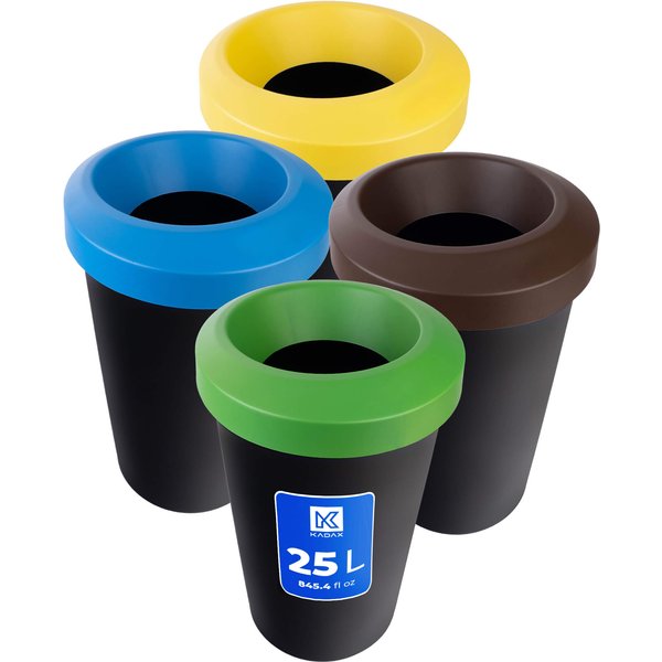 Kosz na śmieci Givry 4 x 25 L czarny