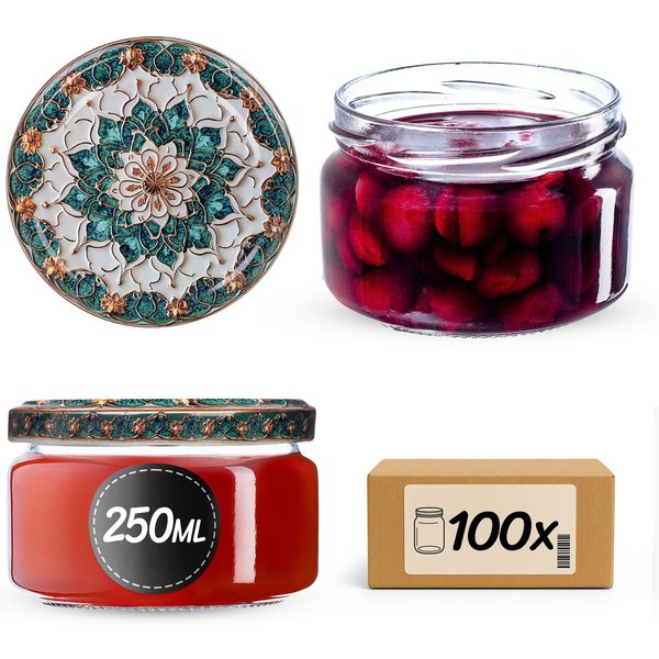 Słoiki na przetwory Denia 250ml 100szt fi 82 mm + wieczko "Ceramics 1"