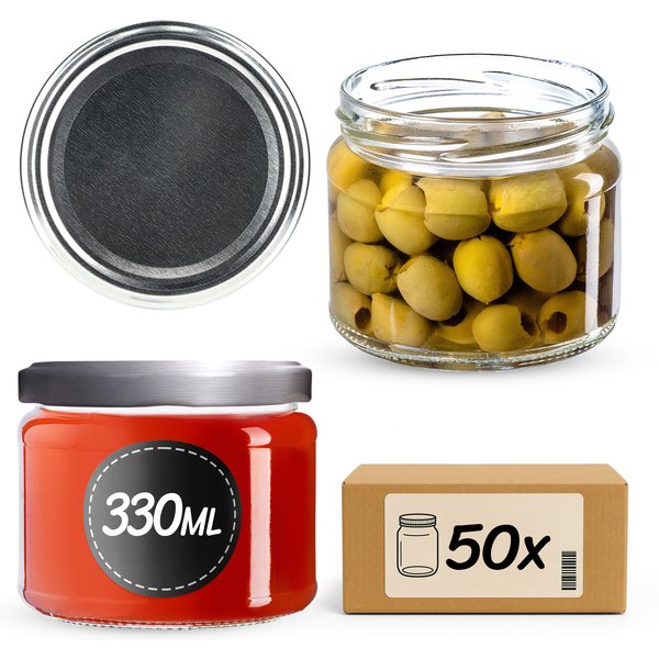 Słoiki Sonka 330ml 50szt fi 82 mm + wieczka srebrne