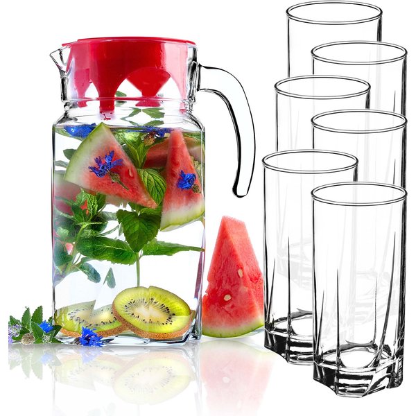 Zestaw szklanek Meco 380 ml 6 szt + Dzbanek 1,7L