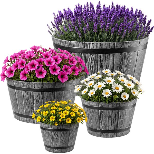Donica na kwiaty Sori 23, 30, 40, 50 cm, ciemny szary