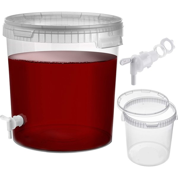 Pojemnik fermentacyjny Acerra z pokrywą 33L transparentny + kran