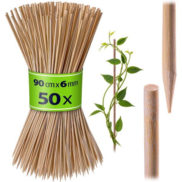 Bambusowe tyczki do roślin Panon 90 cm x 6 mm naturalne 50 szt.