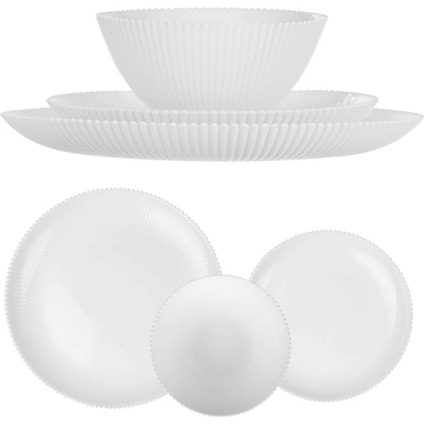 Zestaw obiadowy Regno salaterka 15 cm + talerz deserowy + talerz płytki biały 1 kpl.