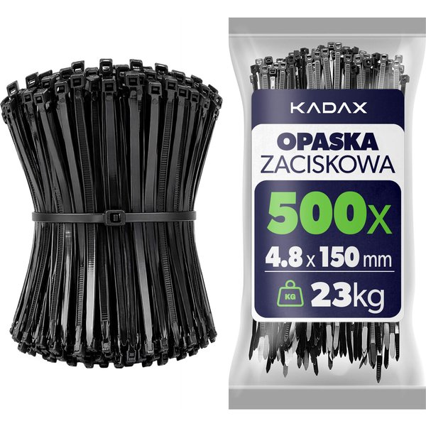 Opaski zaciskowe Maurens 150 x 4.8 mm czarne 500 szt.