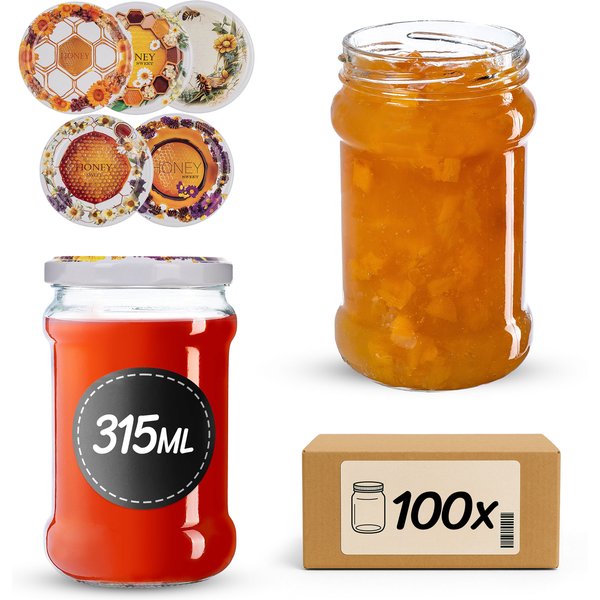 Słoiki na przetwory Seno 315ml fi 66 mm 100szt + wieczko Miodowy mix