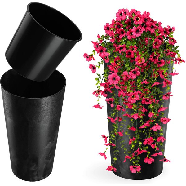 Doniczka na kwiaty Merag 20cm czarny beton