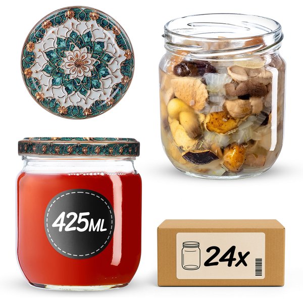 Słoiki na przetwory Salla 425ml fi 82 mm 24szt + wieczko Ceramics 1