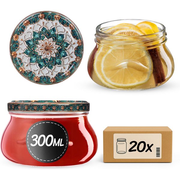 Słoiki na przetwory Raja 300ml fi 82 mm 20szt + wieczko Ceramics 1