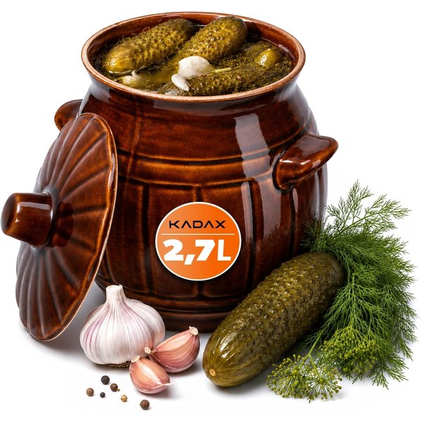 Beczka kamionkowa Helios 2.7L, z pokrywką