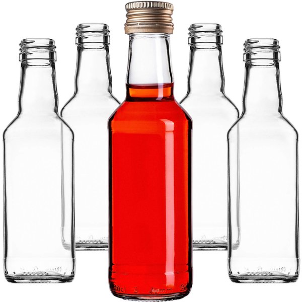 Szklana butelka Monopol 200ml ze złotą zakrętką 100 szt.