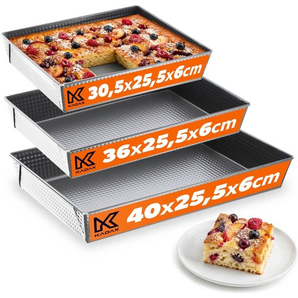 Zestaw blach do pieczenia 30 + 36 + 40 cm, srebrne