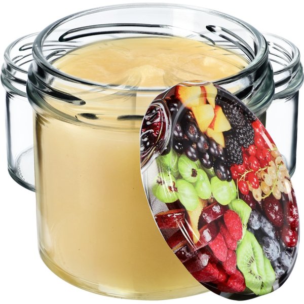 Słoiki Vigo 140ml 100szt fi 66 mm + wieczko "Mix owoców"