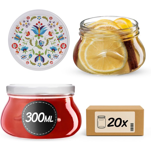 Słoiki na przetwory Raja 300ml fi 82 mm 20szt + wieczko Kaszuby