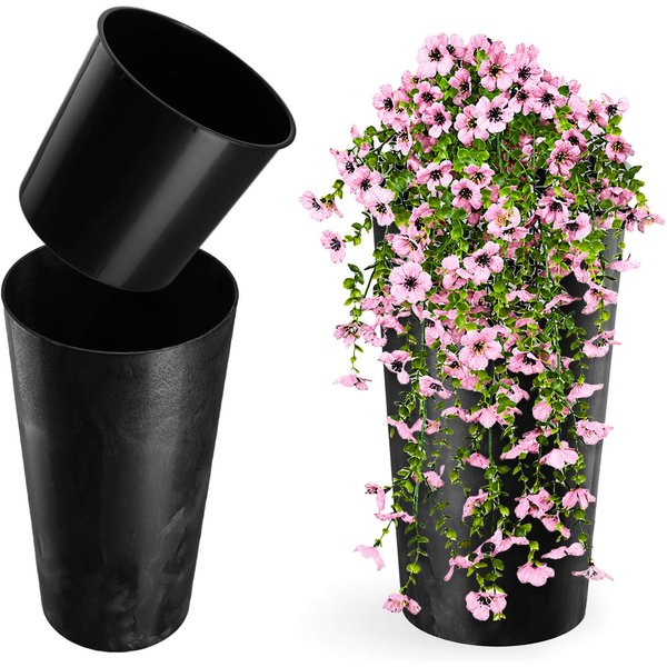Doniczka na kwiaty Merag 30cm czarny beton