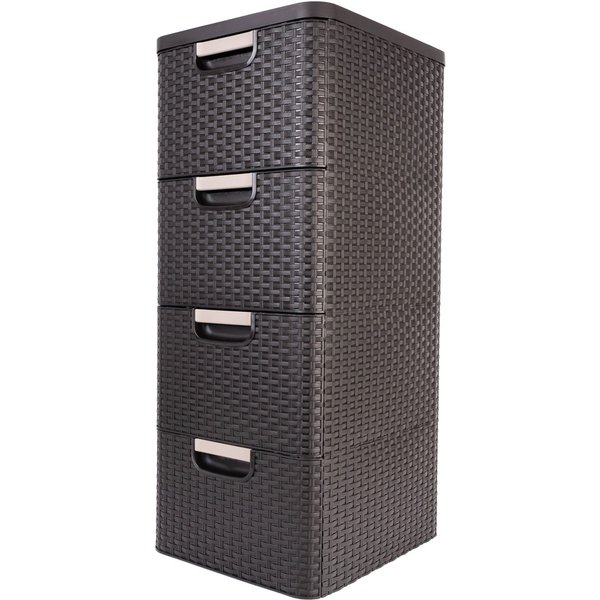 Regał z 4 szufladami Curver Style 4x14L brązowy