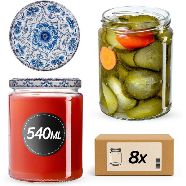 Słoiki na przetwory Maki 540ml fi 82 mm 8szt + wieczko Ceramics 2