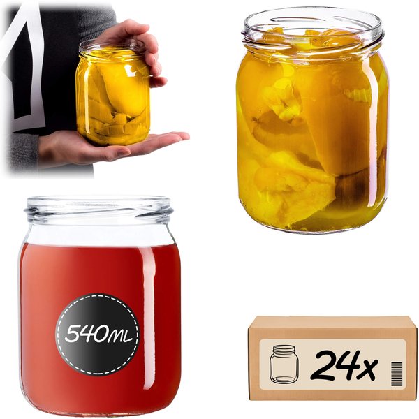 Szklane słoiki Senna 540ml 24szt fi 82 mm bez wieczka