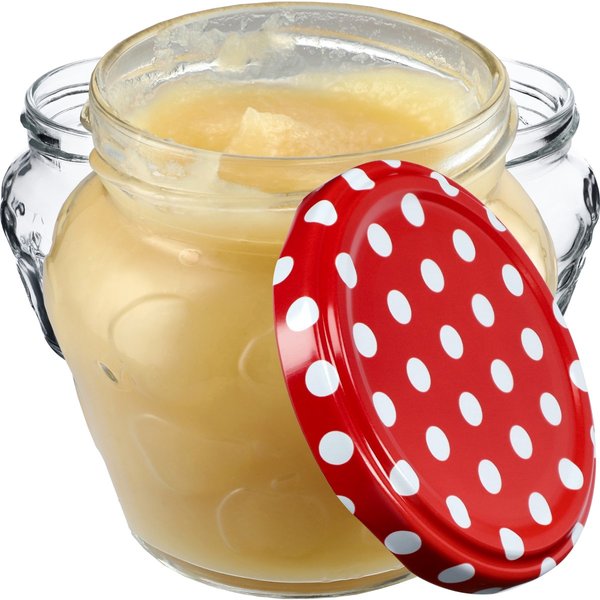 Słoiki Kemi 200ml 20szt fi 66 mm + wieczka "Czerwony Groszek"