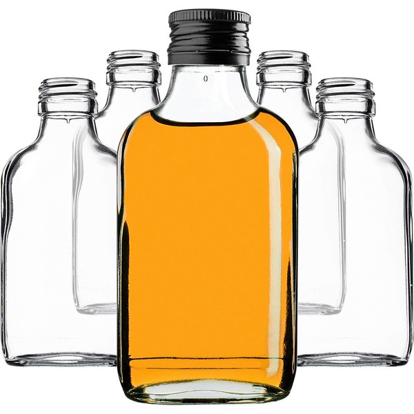 Butelka piersiówka Viane 100ml z czarną zakrętką 50 szt.