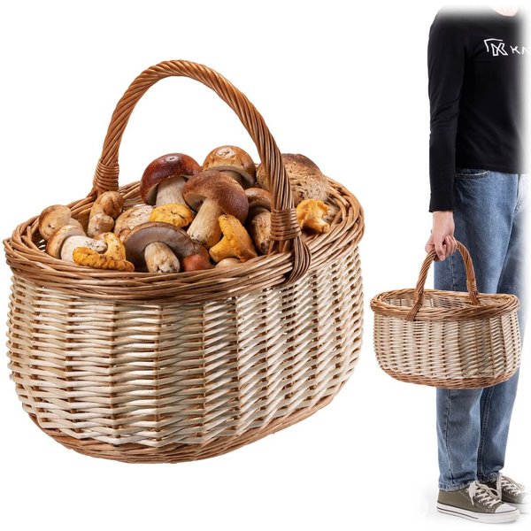 Kosz wiklinowy zakupowy Anfo 40 x 25 cm naturalny