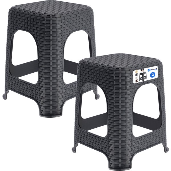 Taboret rattan 45 x 26 cm antracyt, 2 szt.
