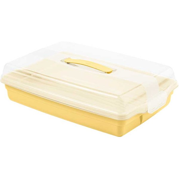 Pojemnik prostokątny na ciasto Curver Chef&Home 29.5 x 45 cm żółty