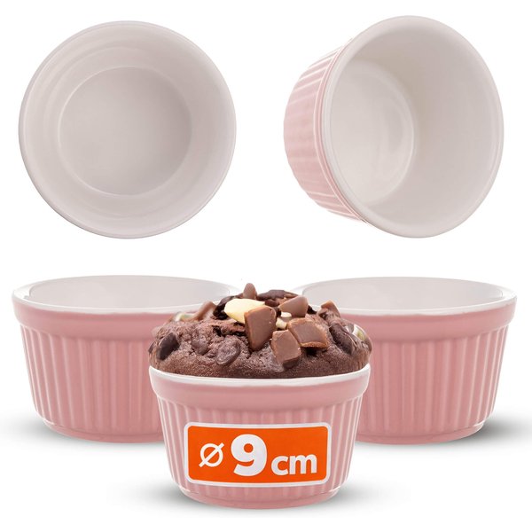 Naczynie ceramiczne do zapiekania Maes 9 x 5 cm różowe 3 szt.