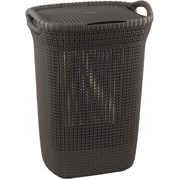 Kosz z pokrywą Curver Knit 57L brązowy