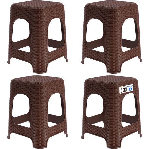 Taboret rattan 45 x 26 cm brązowy, 4 szt.