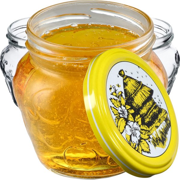 Słoiki Kemi 200ml 100szt fi 66 mm + wieczka "Pszczoły"