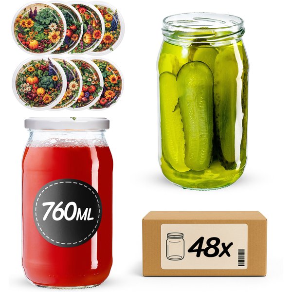 Słoiki na przetwory Niva 760ml fi 82 mm 48szt + wieczko Warzywny mix