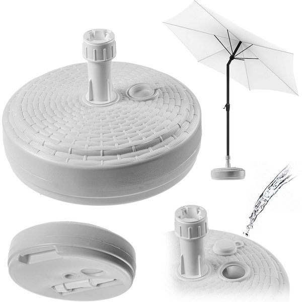 Podstawa pod parasol ogrodowy Solero rattan okrągła biała