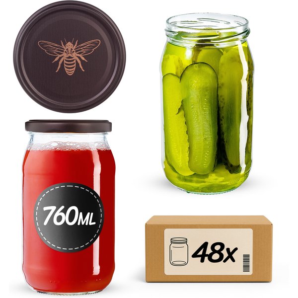 Słoiki na przetwory Niva 760ml fi 82 mm 48szt + wieczko Pszczoła