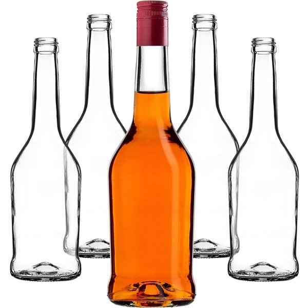 Szklana butelka na nalewkę Loiret 500ml z długą czerwoną zakrętką 10 szt.