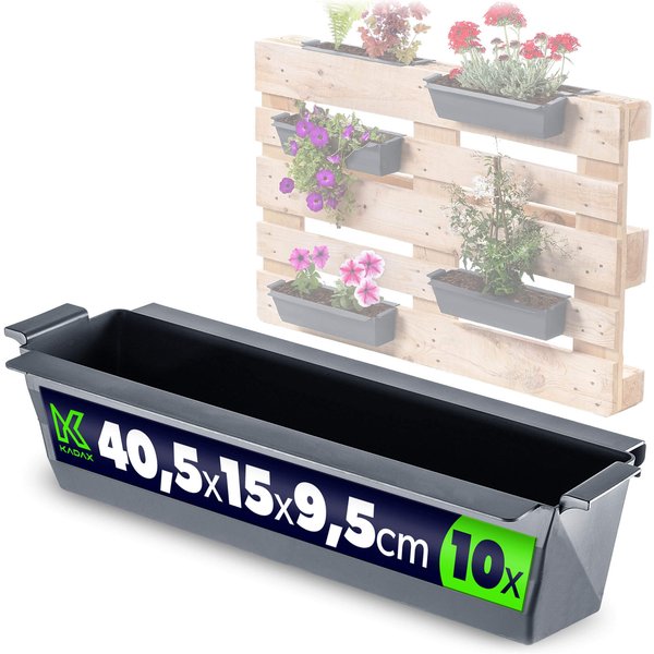 Doniczka do europalet Veere 40.5 cm antracytowa 10 szt.