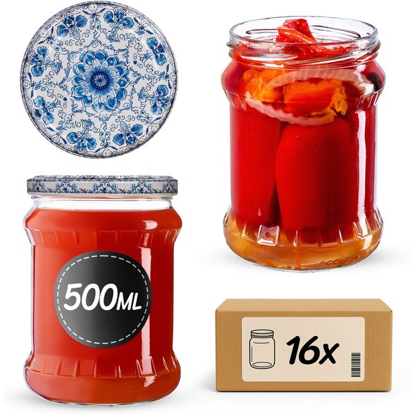 Słoiki na przetwory Kisko 500ml fi 82 mm 16szt + wieczko Ceramics 2
