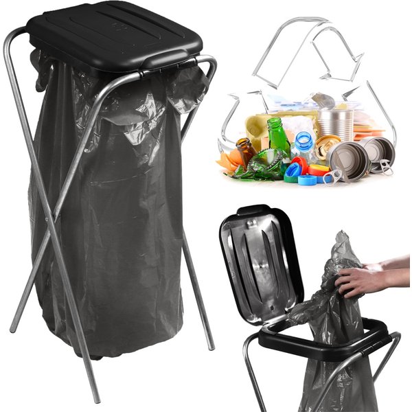 Stojak na worek do segregacji śmieci Bakel pojedynczy czarny