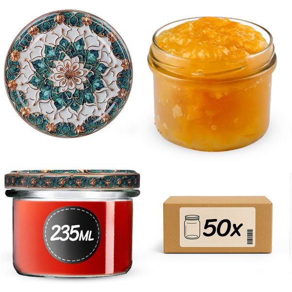Słoiki na przetwory Tartu 235ml fi 82 mm 50szt + wieczko Ceramics 1