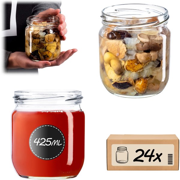 Słoiki na przetwory Salla 425ml 24szt fi 82 mm bez wieczka