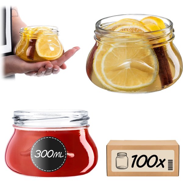 Słoiki na przetwory Raja 300ml 100szt fi 82 mm bez wieczka