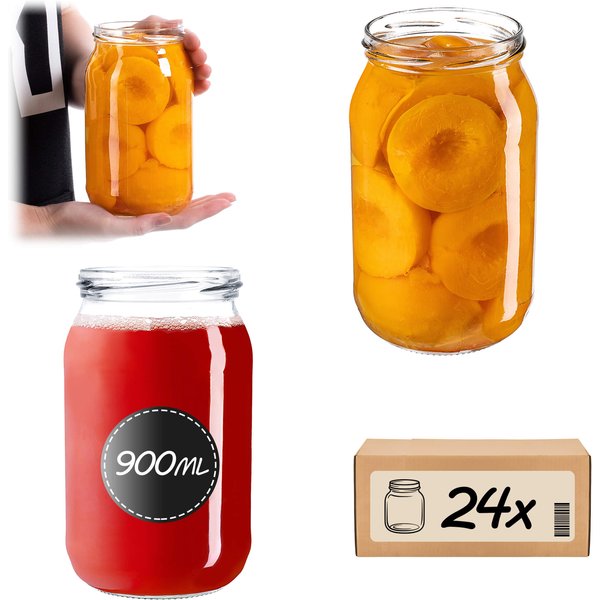 Słoiki na przetwory Simo 900ml 24szt fi 82 mm bez wieczka