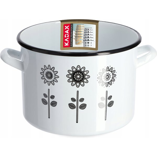 Garnek emaliowany wysoki 3.4L, biały