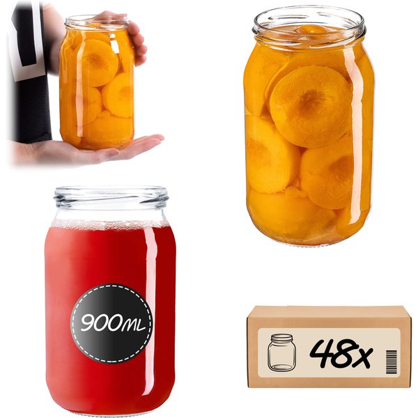 Słoiki na przetwory Simo 900ml 48szt fi 82 mm bez wieczka