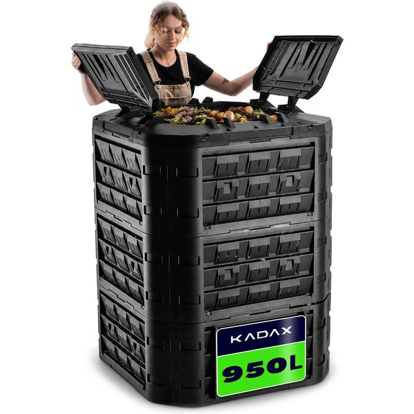 Kompostownik ogrodowy Fixem 950L czarny